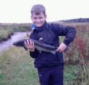 Jack Duncan with his first Salmon. 15th Aug 13 Wick River