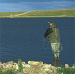 Hugo fishing on Loch Sarclet